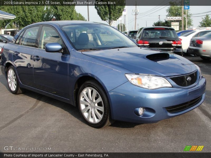 Newport Blue Pearl / Carbon Black 2009 Subaru Impreza 2.5 GT Sedan