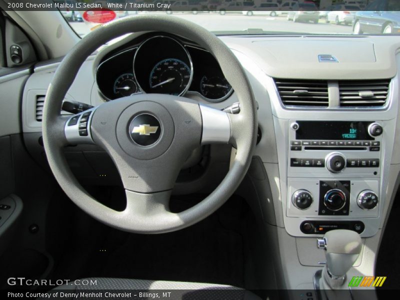 White / Titanium Gray 2008 Chevrolet Malibu LS Sedan