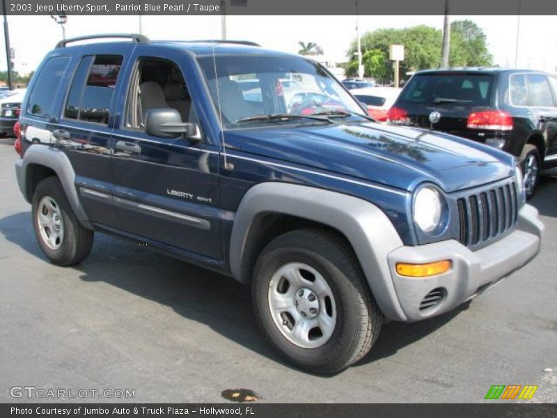 Patriot Blue Pearl / Taupe 2003 Jeep Liberty Sport