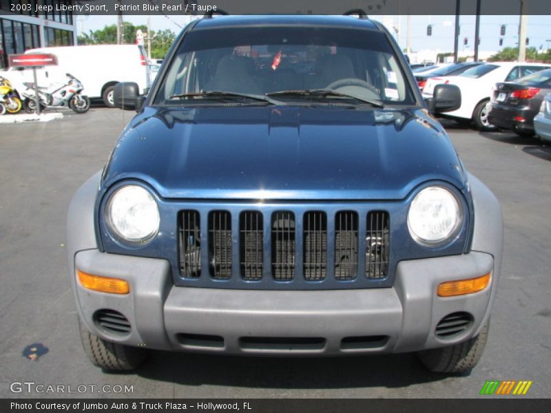 Patriot Blue Pearl / Taupe 2003 Jeep Liberty Sport