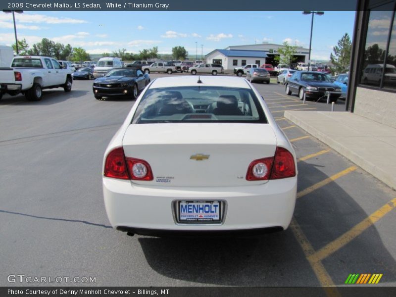 White / Titanium Gray 2008 Chevrolet Malibu LS Sedan