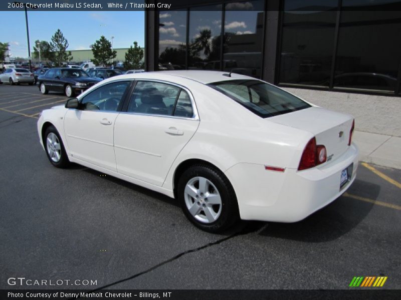 White / Titanium Gray 2008 Chevrolet Malibu LS Sedan