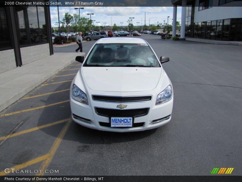 White / Titanium Gray 2008 Chevrolet Malibu LS Sedan