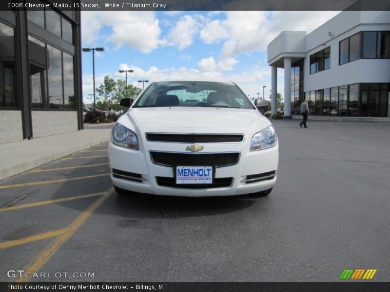 White / Titanium Gray 2008 Chevrolet Malibu LS Sedan