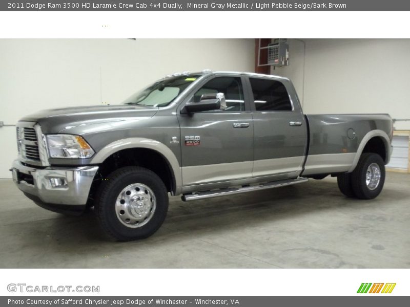 Mineral Gray Metallic / Light Pebble Beige/Bark Brown 2011 Dodge Ram 3500 HD Laramie Crew Cab 4x4 Dually