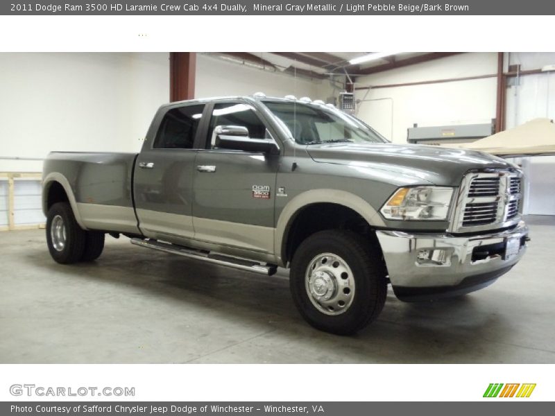 Mineral Gray Metallic / Light Pebble Beige/Bark Brown 2011 Dodge Ram 3500 HD Laramie Crew Cab 4x4 Dually