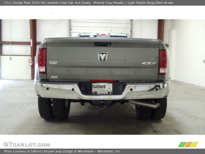Mineral Gray Metallic / Light Pebble Beige/Bark Brown 2011 Dodge Ram 3500 HD Laramie Crew Cab 4x4 Dually