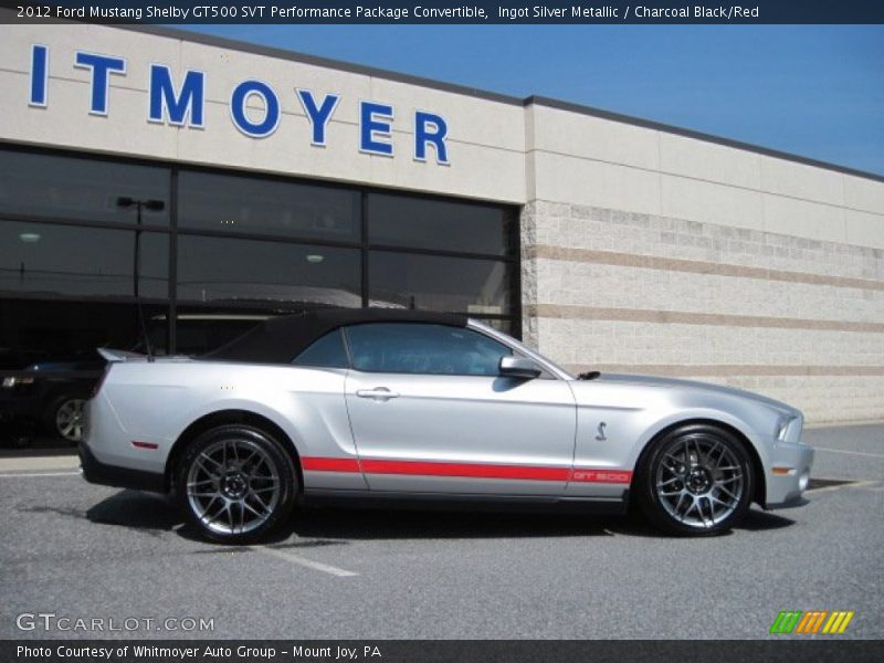 Ingot Silver Metallic / Charcoal Black/Red 2012 Ford Mustang Shelby GT500 SVT Performance Package Convertible