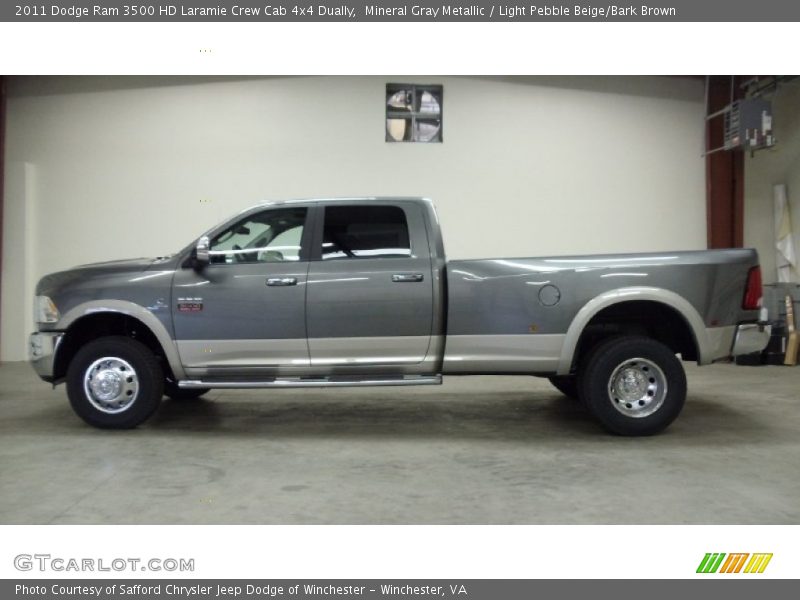 Mineral Gray Metallic / Light Pebble Beige/Bark Brown 2011 Dodge Ram 3500 HD Laramie Crew Cab 4x4 Dually