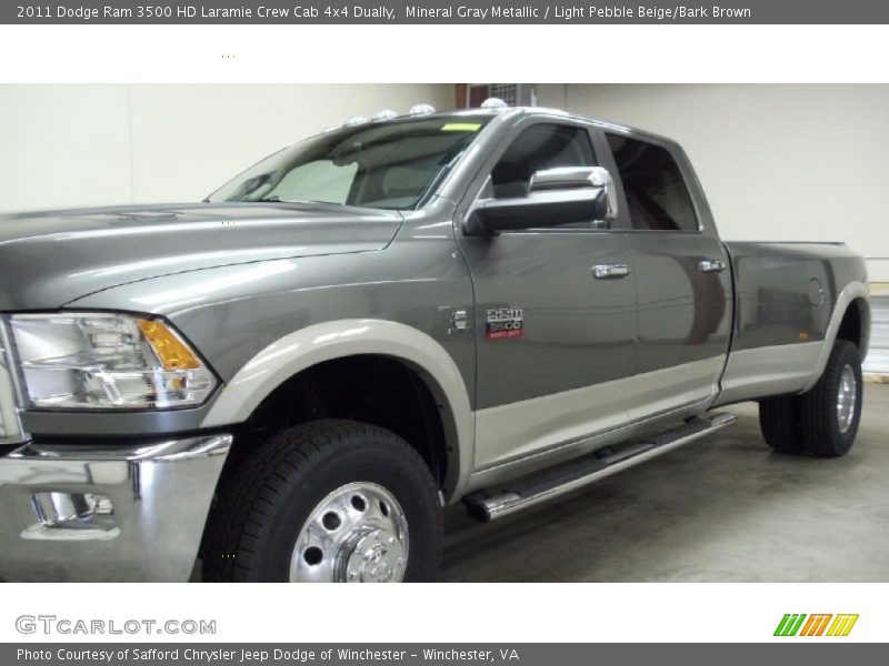 Mineral Gray Metallic / Light Pebble Beige/Bark Brown 2011 Dodge Ram 3500 HD Laramie Crew Cab 4x4 Dually