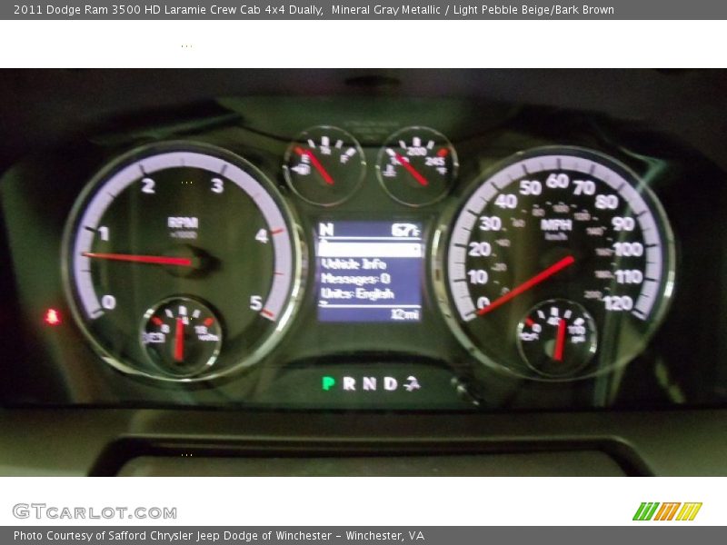 Mineral Gray Metallic / Light Pebble Beige/Bark Brown 2011 Dodge Ram 3500 HD Laramie Crew Cab 4x4 Dually