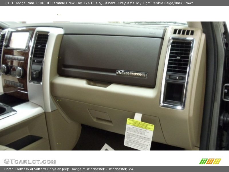 Mineral Gray Metallic / Light Pebble Beige/Bark Brown 2011 Dodge Ram 3500 HD Laramie Crew Cab 4x4 Dually
