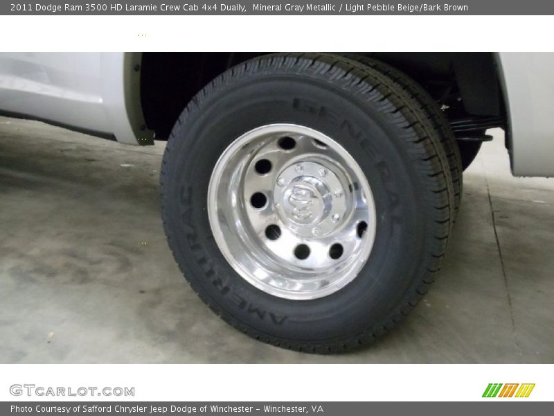 Mineral Gray Metallic / Light Pebble Beige/Bark Brown 2011 Dodge Ram 3500 HD Laramie Crew Cab 4x4 Dually