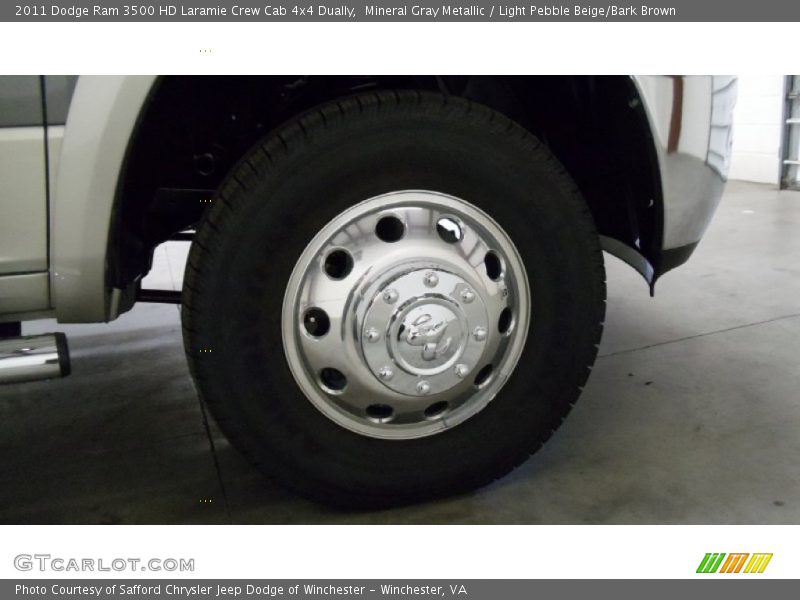 Mineral Gray Metallic / Light Pebble Beige/Bark Brown 2011 Dodge Ram 3500 HD Laramie Crew Cab 4x4 Dually