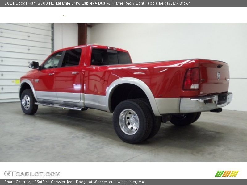 Flame Red / Light Pebble Beige/Bark Brown 2011 Dodge Ram 3500 HD Laramie Crew Cab 4x4 Dually