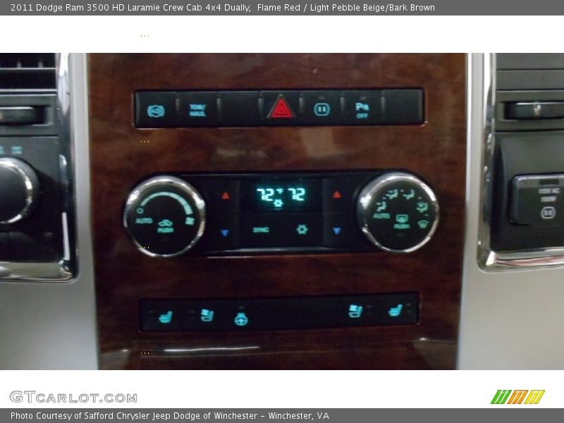 Flame Red / Light Pebble Beige/Bark Brown 2011 Dodge Ram 3500 HD Laramie Crew Cab 4x4 Dually