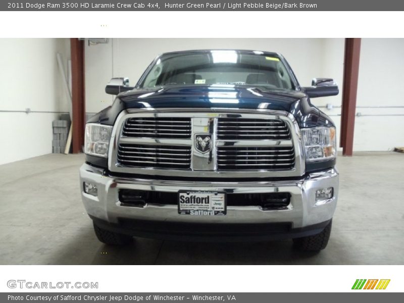 Hunter Green Pearl / Light Pebble Beige/Bark Brown 2011 Dodge Ram 3500 HD Laramie Crew Cab 4x4