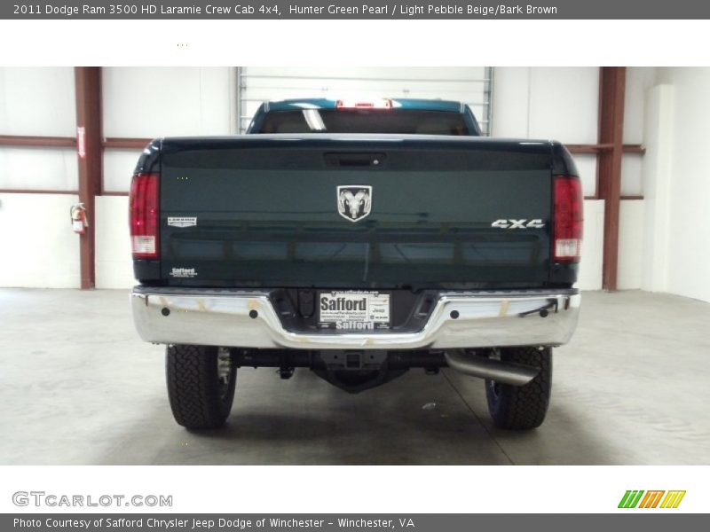 Hunter Green Pearl / Light Pebble Beige/Bark Brown 2011 Dodge Ram 3500 HD Laramie Crew Cab 4x4