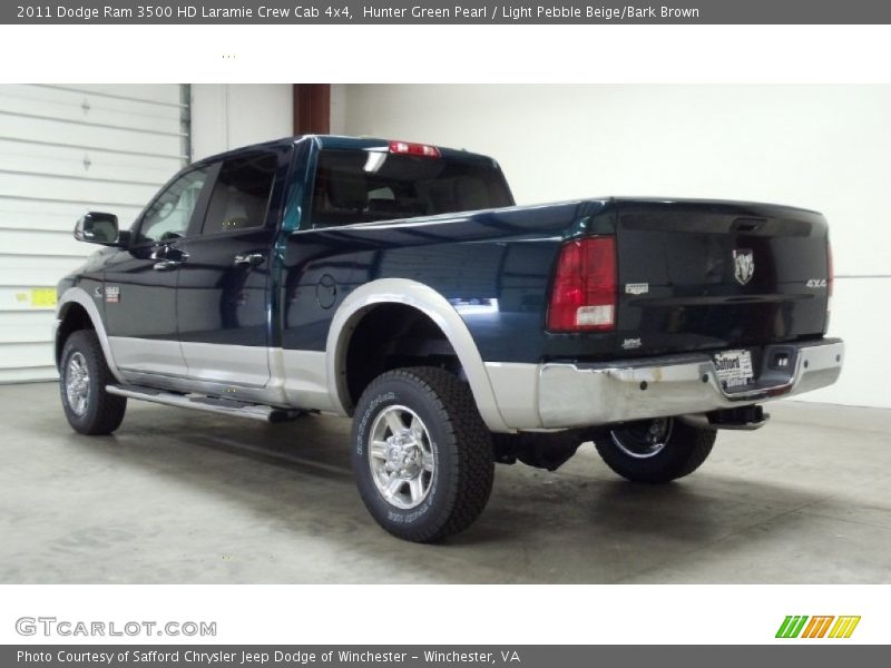 Hunter Green Pearl / Light Pebble Beige/Bark Brown 2011 Dodge Ram 3500 HD Laramie Crew Cab 4x4
