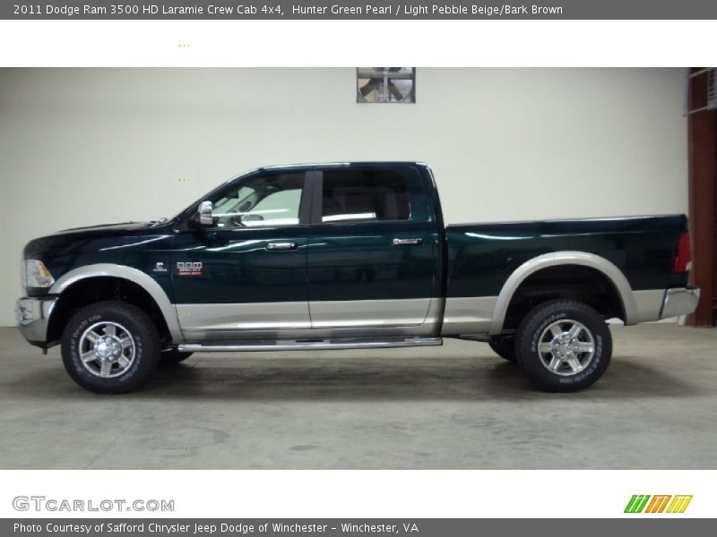 Hunter Green Pearl / Light Pebble Beige/Bark Brown 2011 Dodge Ram 3500 HD Laramie Crew Cab 4x4