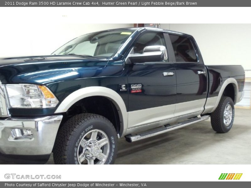 Hunter Green Pearl / Light Pebble Beige/Bark Brown 2011 Dodge Ram 3500 HD Laramie Crew Cab 4x4
