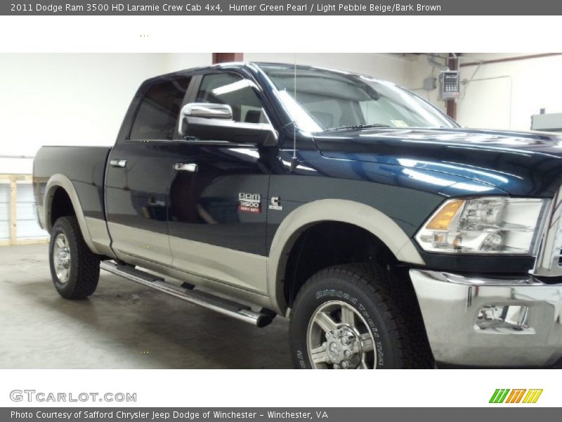 Hunter Green Pearl / Light Pebble Beige/Bark Brown 2011 Dodge Ram 3500 HD Laramie Crew Cab 4x4