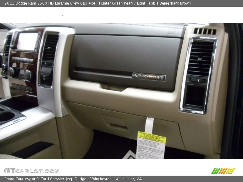 Hunter Green Pearl / Light Pebble Beige/Bark Brown 2011 Dodge Ram 3500 HD Laramie Crew Cab 4x4