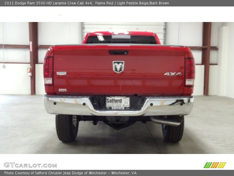 Flame Red / Light Pebble Beige/Bark Brown 2011 Dodge Ram 3500 HD Laramie Crew Cab 4x4