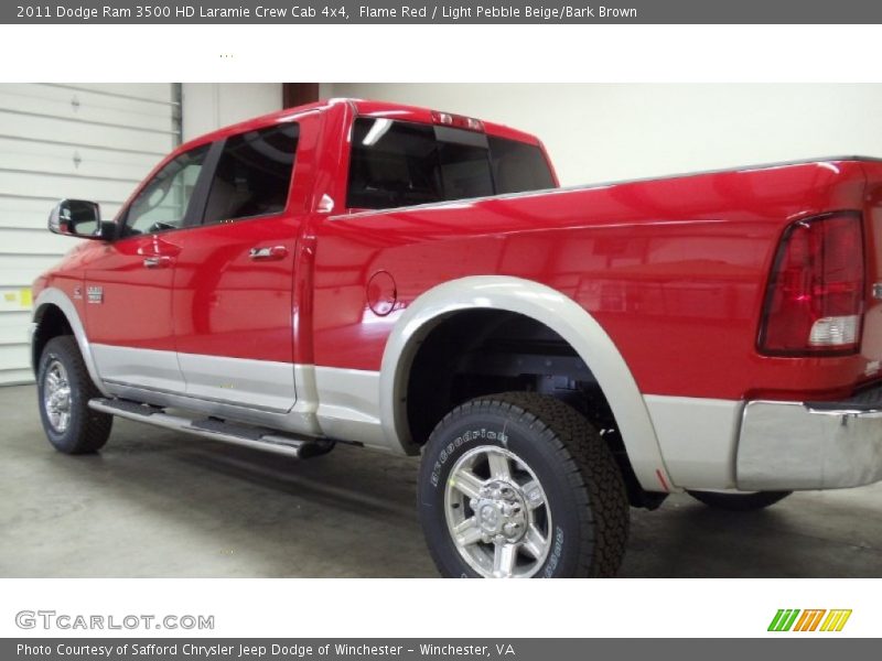 Flame Red / Light Pebble Beige/Bark Brown 2011 Dodge Ram 3500 HD Laramie Crew Cab 4x4