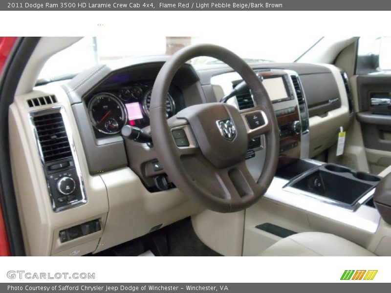 Flame Red / Light Pebble Beige/Bark Brown 2011 Dodge Ram 3500 HD Laramie Crew Cab 4x4