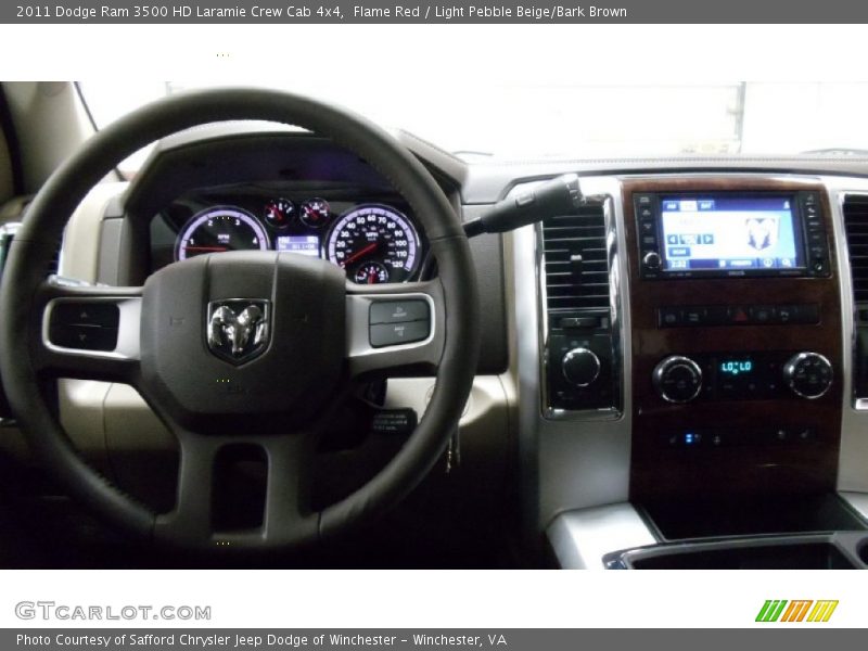 Flame Red / Light Pebble Beige/Bark Brown 2011 Dodge Ram 3500 HD Laramie Crew Cab 4x4