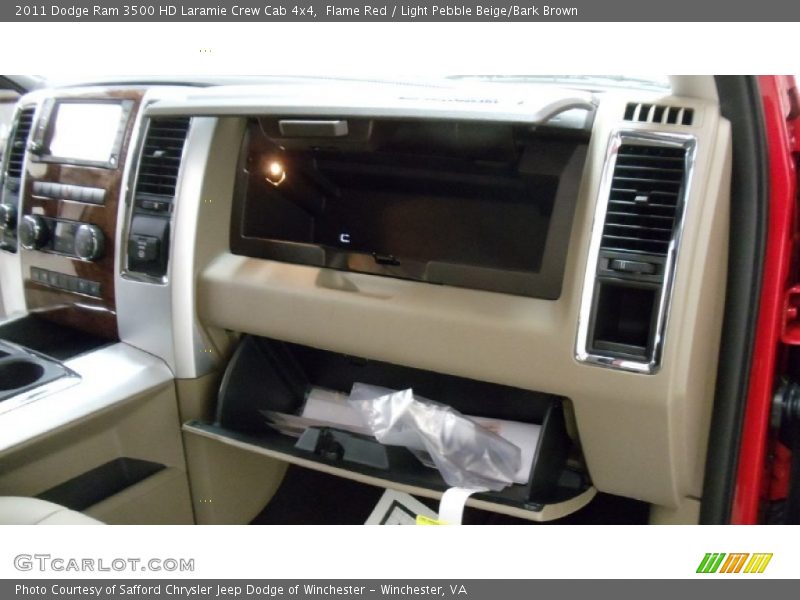 Flame Red / Light Pebble Beige/Bark Brown 2011 Dodge Ram 3500 HD Laramie Crew Cab 4x4