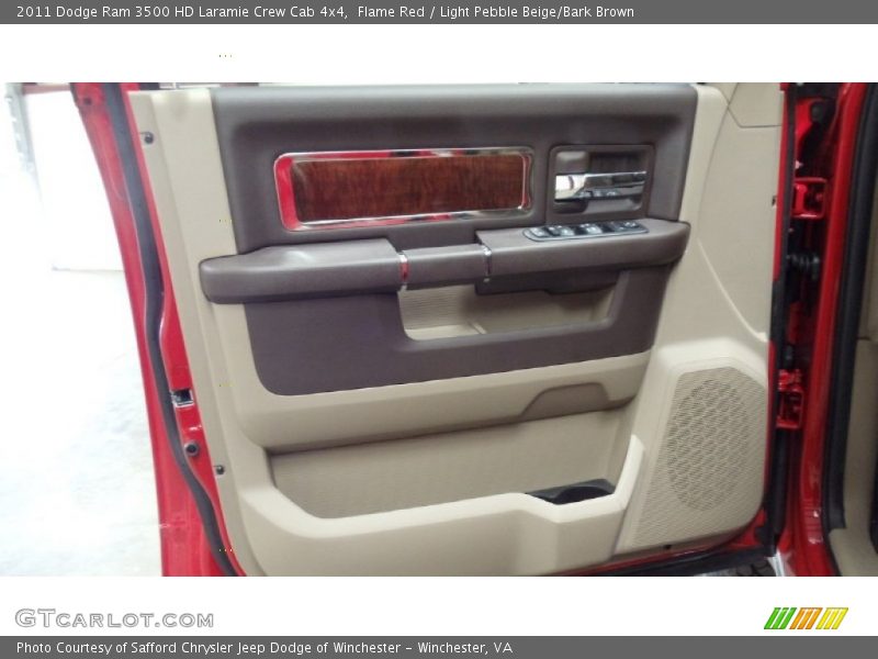 Flame Red / Light Pebble Beige/Bark Brown 2011 Dodge Ram 3500 HD Laramie Crew Cab 4x4