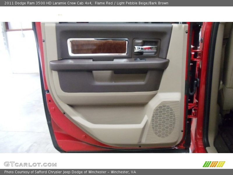 Flame Red / Light Pebble Beige/Bark Brown 2011 Dodge Ram 3500 HD Laramie Crew Cab 4x4