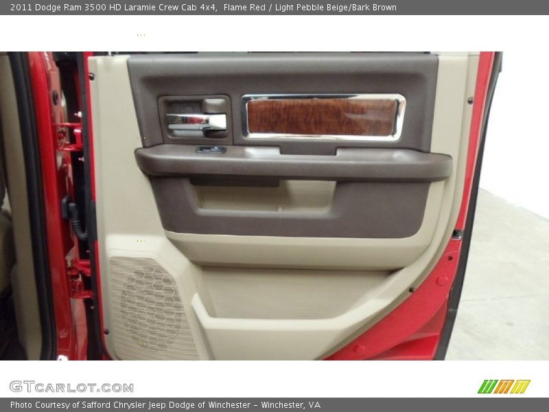 Flame Red / Light Pebble Beige/Bark Brown 2011 Dodge Ram 3500 HD Laramie Crew Cab 4x4