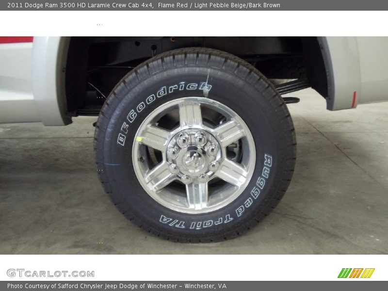 Flame Red / Light Pebble Beige/Bark Brown 2011 Dodge Ram 3500 HD Laramie Crew Cab 4x4