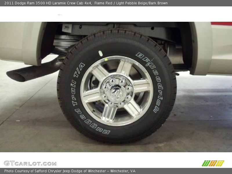 Flame Red / Light Pebble Beige/Bark Brown 2011 Dodge Ram 3500 HD Laramie Crew Cab 4x4