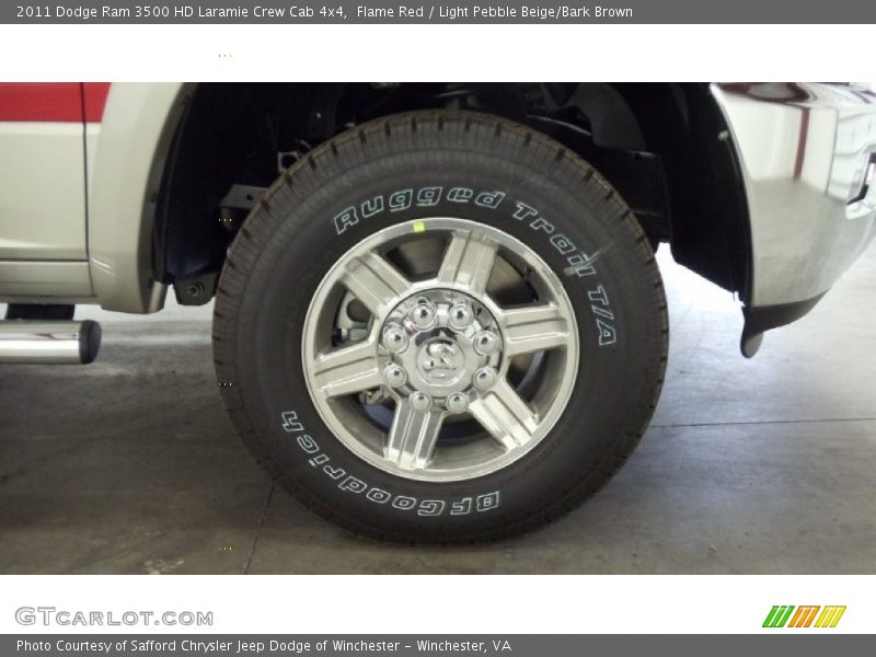 Flame Red / Light Pebble Beige/Bark Brown 2011 Dodge Ram 3500 HD Laramie Crew Cab 4x4