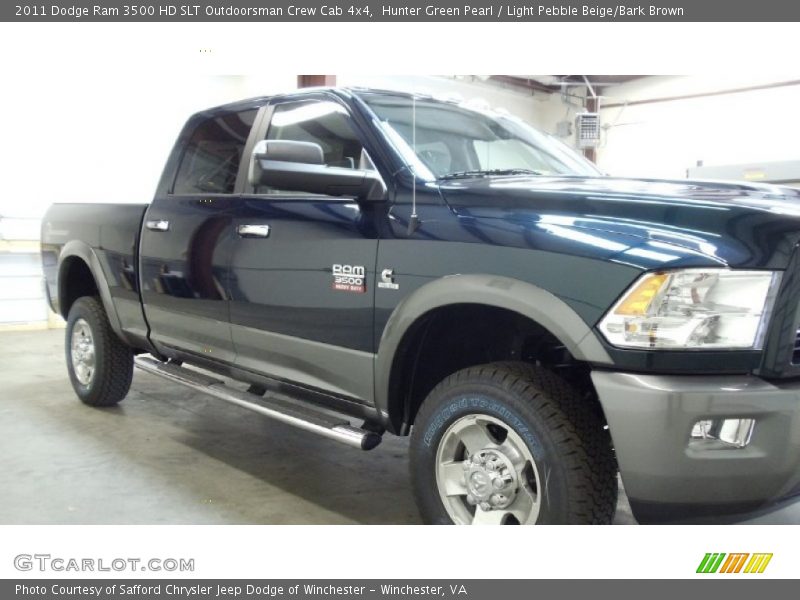 Hunter Green Pearl / Light Pebble Beige/Bark Brown 2011 Dodge Ram 3500 HD SLT Outdoorsman Crew Cab 4x4