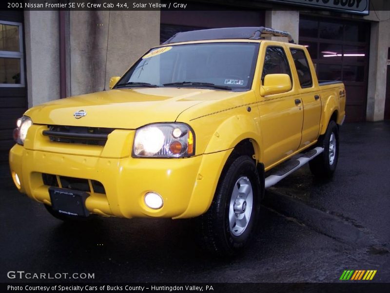 Solar Yellow / Gray 2001 Nissan Frontier SE V6 Crew Cab 4x4
