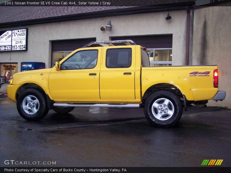 Solar Yellow / Gray 2001 Nissan Frontier SE V6 Crew Cab 4x4