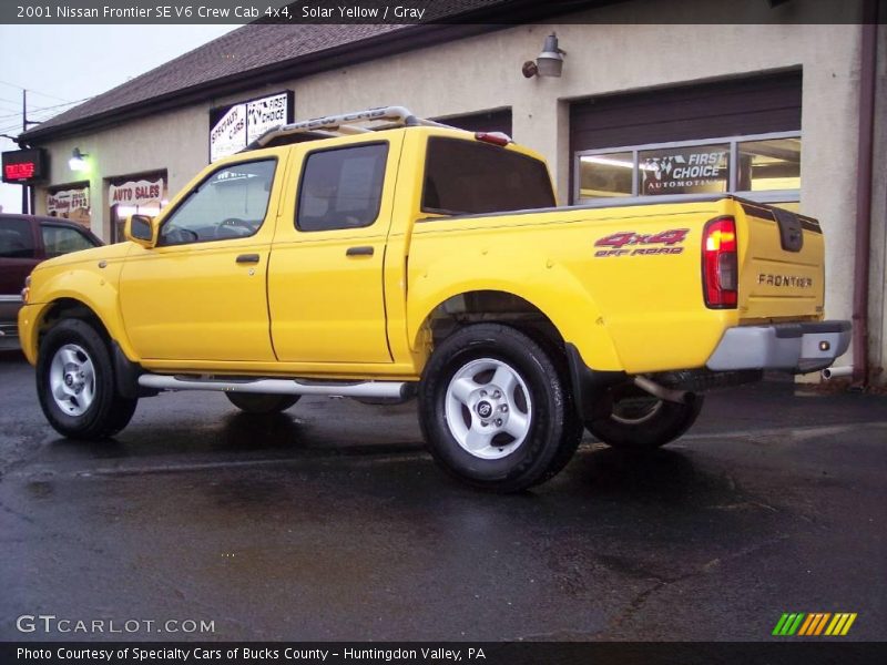 Solar Yellow / Gray 2001 Nissan Frontier SE V6 Crew Cab 4x4