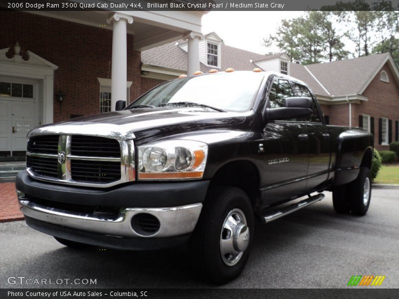 Brilliant Black Crystal Pearl / Medium Slate Gray 2006 Dodge Ram 3500 Quad Cab Dually 4x4