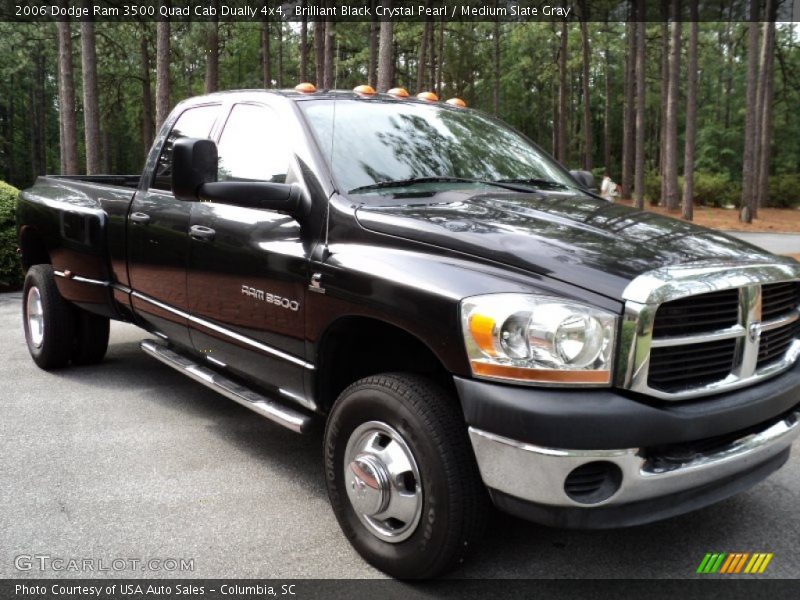 Brilliant Black Crystal Pearl / Medium Slate Gray 2006 Dodge Ram 3500 Quad Cab Dually 4x4