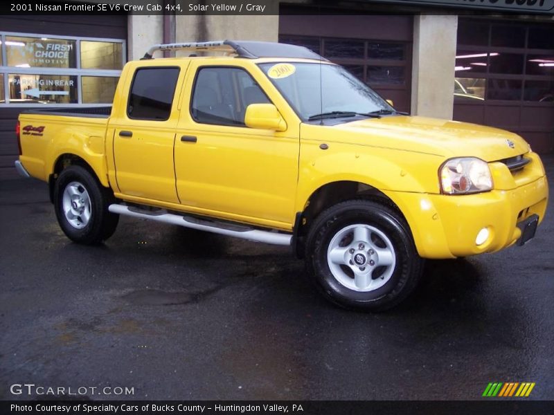 Solar Yellow / Gray 2001 Nissan Frontier SE V6 Crew Cab 4x4