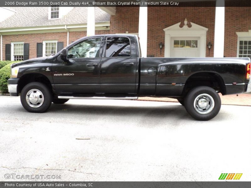 Brilliant Black Crystal Pearl / Medium Slate Gray 2006 Dodge Ram 3500 Quad Cab Dually 4x4
