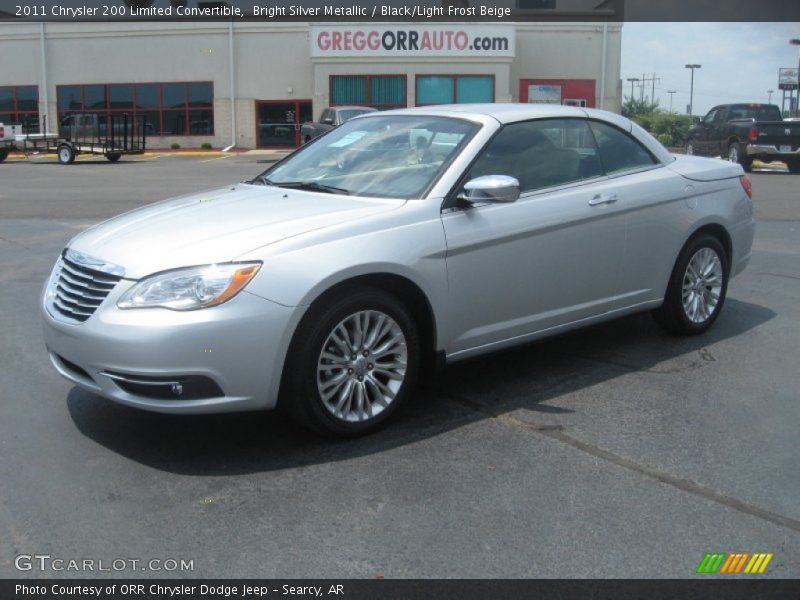 Bright Silver Metallic / Black/Light Frost Beige 2011 Chrysler 200 Limited Convertible