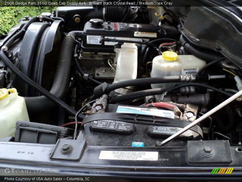 Brilliant Black Crystal Pearl / Medium Slate Gray 2006 Dodge Ram 3500 Quad Cab Dually 4x4