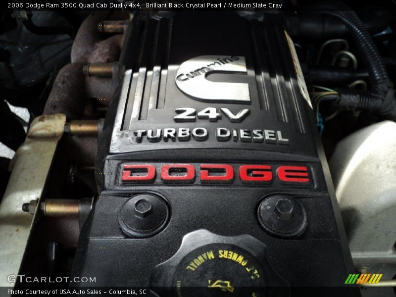 Brilliant Black Crystal Pearl / Medium Slate Gray 2006 Dodge Ram 3500 Quad Cab Dually 4x4