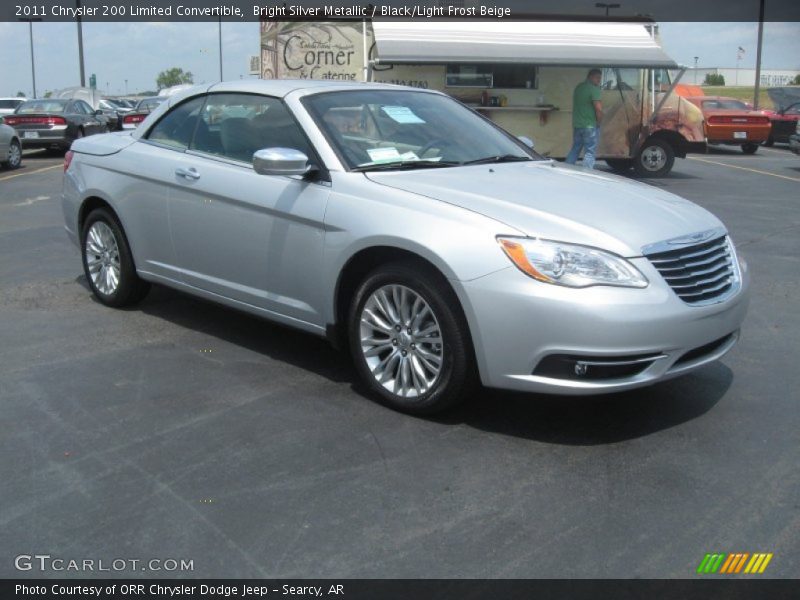 Bright Silver Metallic / Black/Light Frost Beige 2011 Chrysler 200 Limited Convertible